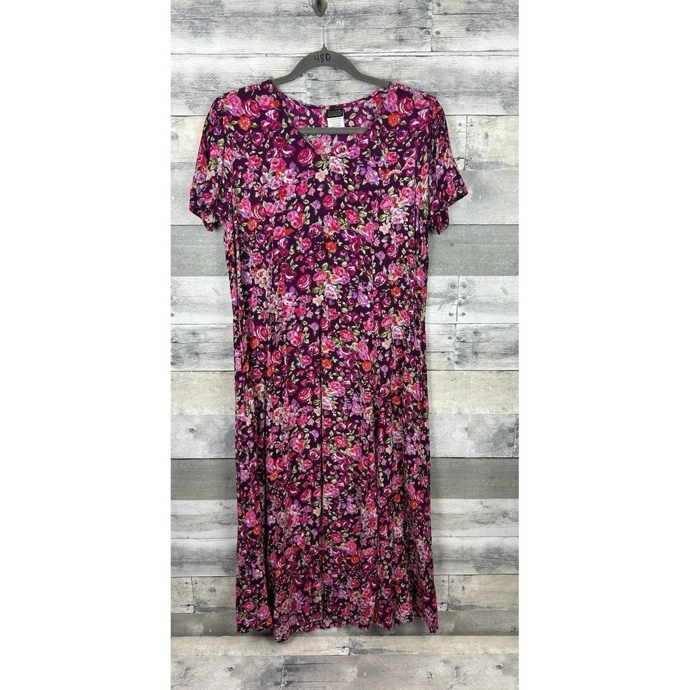 Salon Studio Women's Medium VTG Floral Short Sleeve Dress